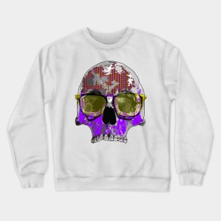 Royal purple skull with glasses Crewneck Sweatshirt